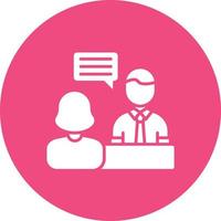 Interview Glyph Circle Background Icon vector