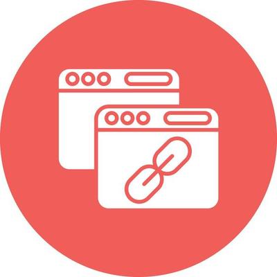 Backlink Glyph Circle Background Icon