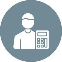 Accountant Glyph Circle Background Icon vector
