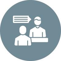 Job Interview Glyph Circle Background Icon vector