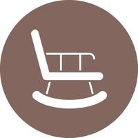 Rocking Chair Glyph Circle Background Icon vector