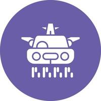 Flying Car Glyph Circle Background Icon vector