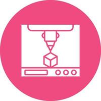 3D Printing Glyph Circle Background Icon vector