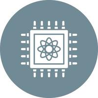 Quantum Computer Glyph Circle Background Icon vector