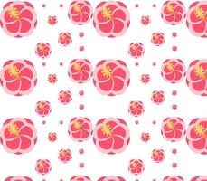 seamless pattern with pink flowers vector