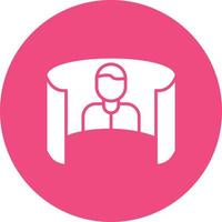 Virtual Conference Glyph Circle Background Icon vector