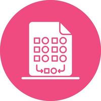 Random Sampling Glyph Circle Background Icon vector