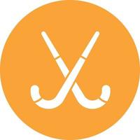 Field Hockey Sticks Glyph Circle Background Icon vector