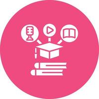 Blended Learning Glyph Circle Background Icon vector