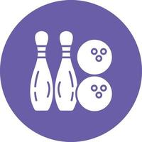 Bowling Glyph Circle Background Icon vector