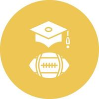 College Football Glyph Circle Background Icon vector