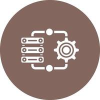Server Side Engineering Glyph Circle Background Icon vector