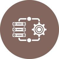 Server Side Engineering Glyph Circle Background Icon vector