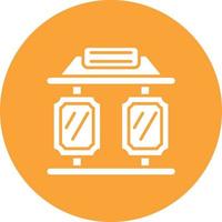 House Of Mirrors Glyph Circle Background Icon vector