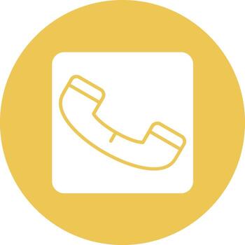 icono de fondo de círculo de glifo de botón de llamada vector