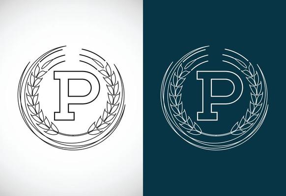 Letter w and p logo design concept Royalty Free Vector Image