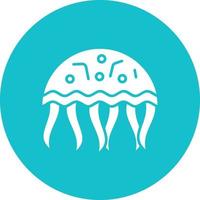 Jelly Fish Glyph Circle Background Icon vector