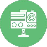 Go Pro Glyph Circle Background Icon vector