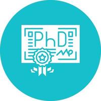 Phd Glyph Circle Background Icon vector