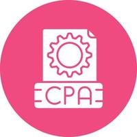 icono de fondo de círculo de glifo de cpa vector