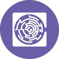 Maze Glyph Circle Background Icon vector