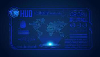 Blue Modern HUD Technology Screen Background vector