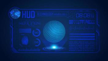 Blue Modern HUD Technology Screen Background vector