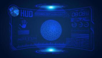 Blue Modern HUD Technology Screen Background vector