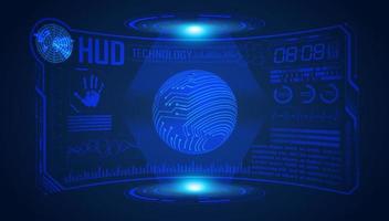 Blue Modern HUD Technology Screen Background vector