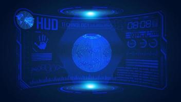 Blue Modern HUD Technology Screen Background vector