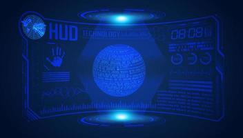 Blue Modern HUD Technology Screen Background vector