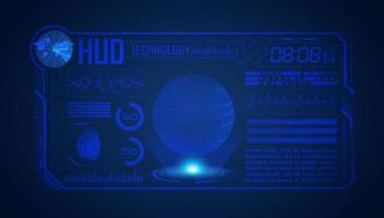 Blue Modern HUD Technology Screen Background vector