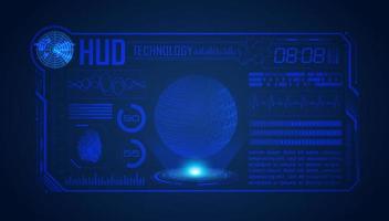 Blue Modern HUD Technology Screen Background vector