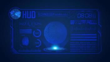 Blue Modern HUD Technology Screen Background vector