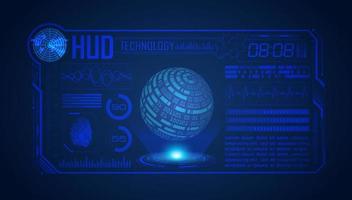 Blue Modern HUD Technology Screen Background vector