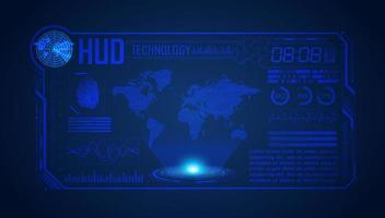 Blue Modern HUD Technology Screen Background vector