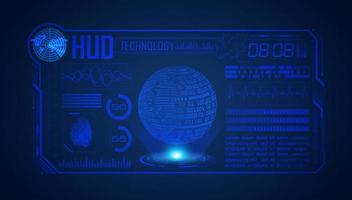 Blue Modern HUD Technology Screen Background vector