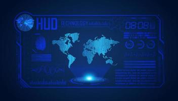 Blue Modern HUD Technology Screen Background vector