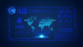 Blue Modern HUD Technology Screen Background vector