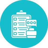 Post Interview Feedback Glyph Circle Background Icon vector
