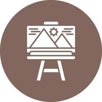 Canvas And Easel Glyph Circle Background Icon vector