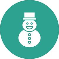 Snowman Glyph Circle Background Icon vector