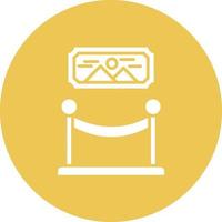Exhibition Glyph Circle Background Icon vector