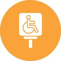 Disabled Parking Glyph Circle Background Icon vector