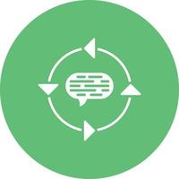 Feedback Loop Glyph Circle Background Icon vector