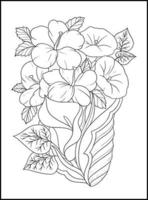 Flowers Adult Coloring Book Pages vector