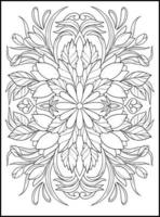 Flowers Adult Coloring Book Pages vector