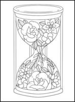 Flowers Adult Coloring Book Pages vector