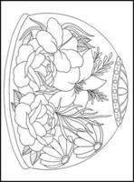 Flowers Adult Coloring Book Pages vector