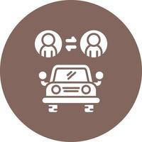 icono de fondo de círculo de glifo de carpool vector